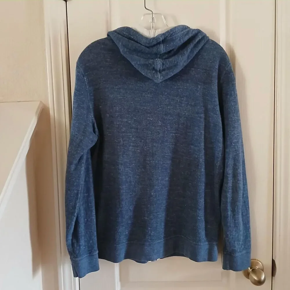 Abercrombie & Fitch Distressed Blue Full Zip Hoodie Jacket XS Y2K Style Preppy